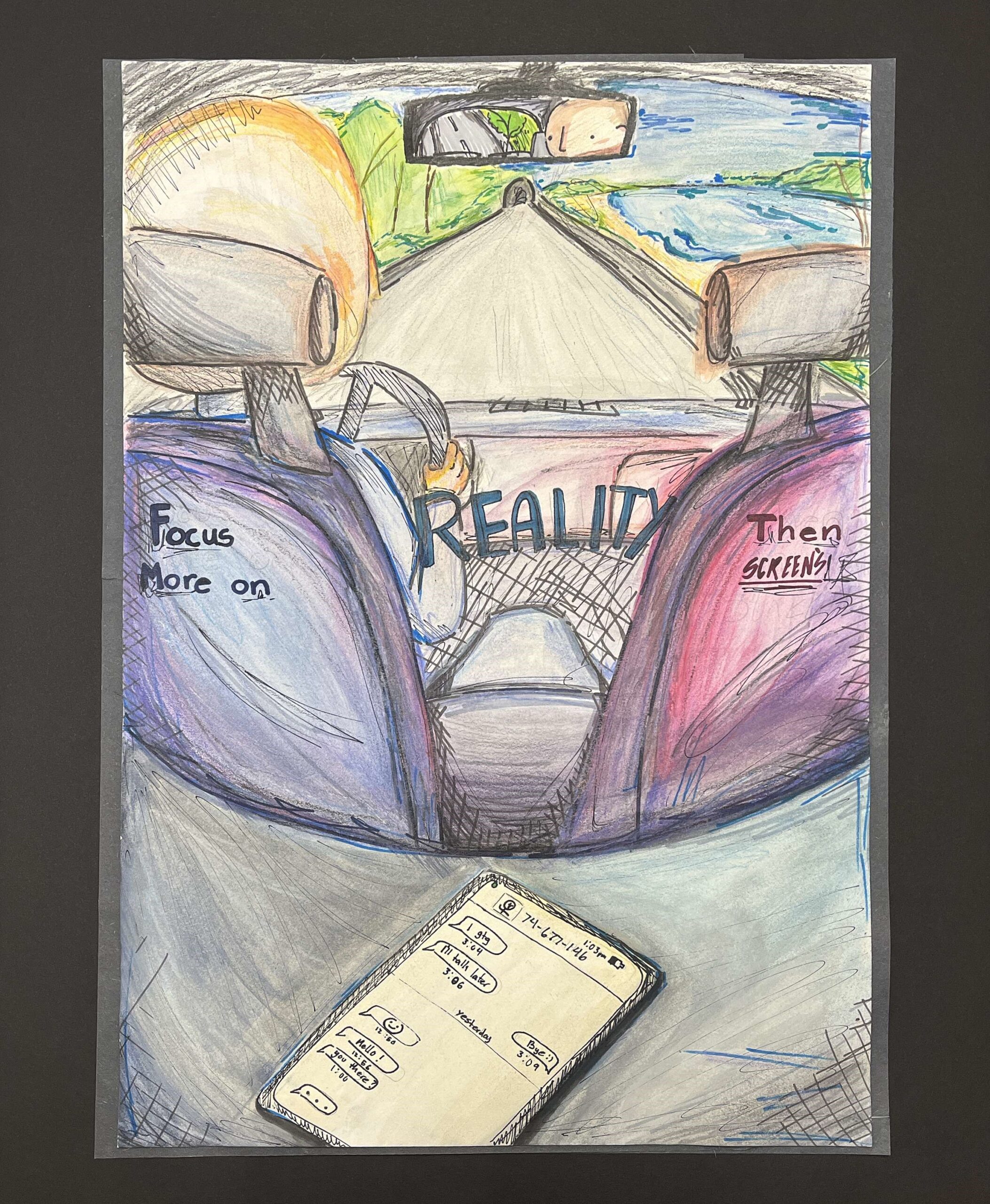 2nd Place: Jayde Hollingsworth, 9th Grade, “Focus More on Reality Then Screens”