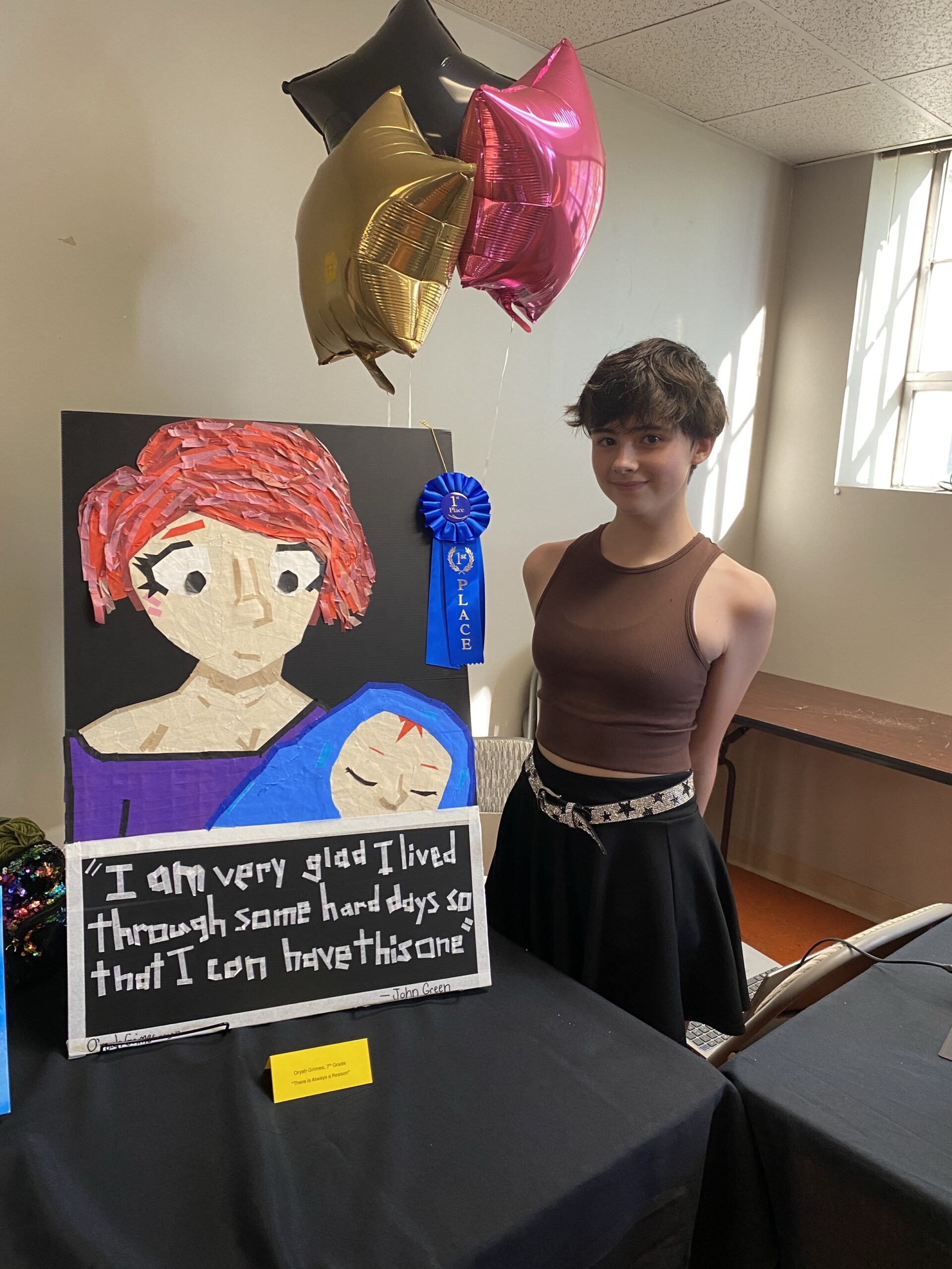 1st Place: O’ryah Grimes, 7th Grade, “There is Always a Reason”