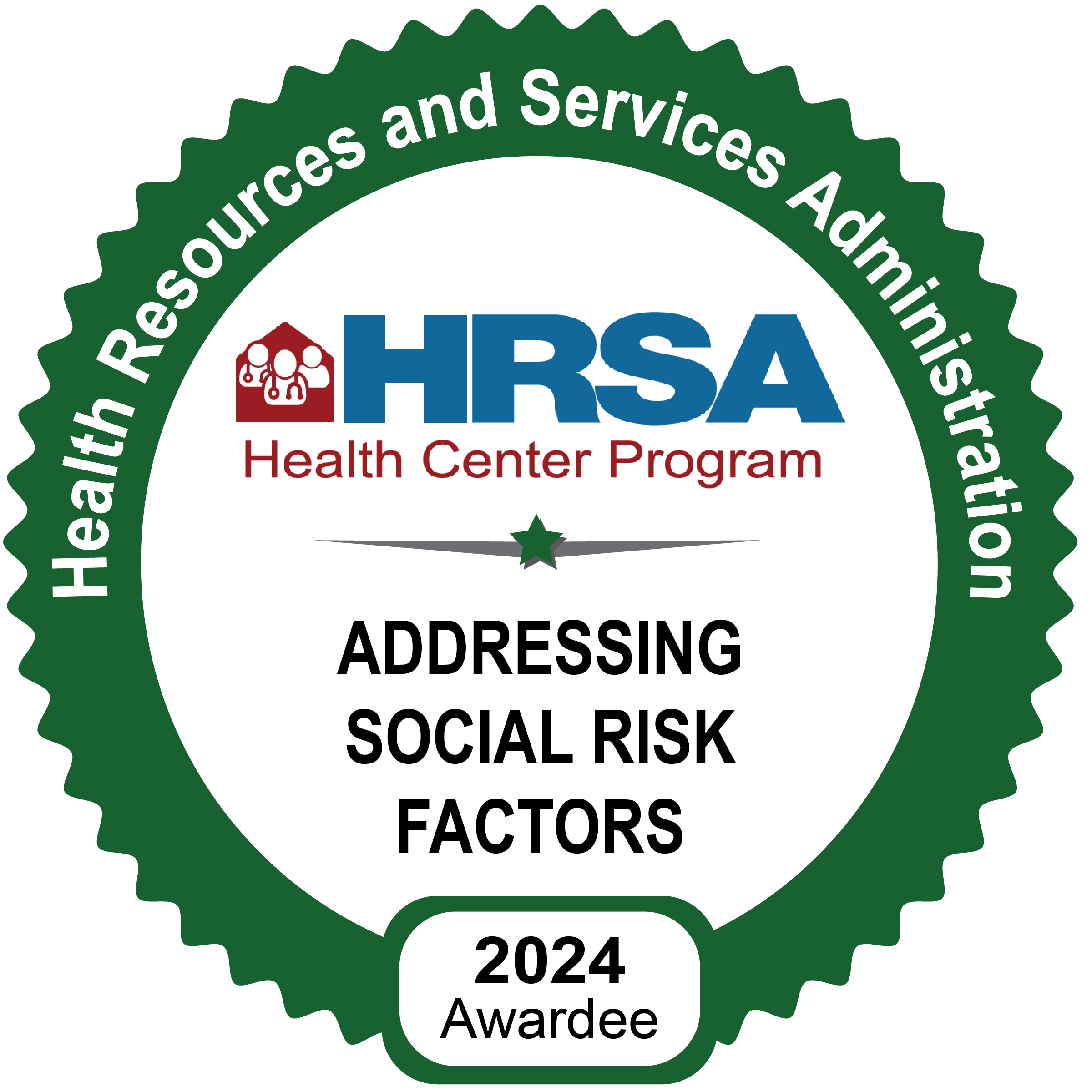 Addressing Social Risk Factors 2024 Awardee Badge